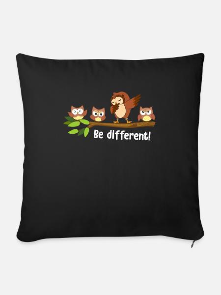Be Different Dabbing Eule - Sofakissenbezug 45 x 45 cm - Schwarz