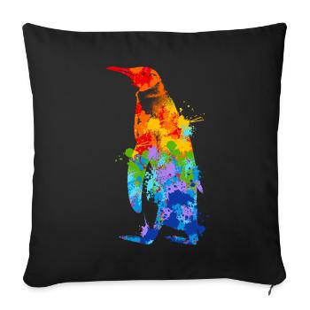 Penguin Splash Art Arctic Ice - Sofa pillowcase 17,3'' x 17,3'' (45 x 45 cm) - black - Front