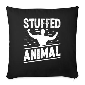 Strongman Stuffed Animal Gym Fitness Bodybuilding - Sofa pillowcase 17,3'' x 17,3'' (45 x 45 cm) - black - Front