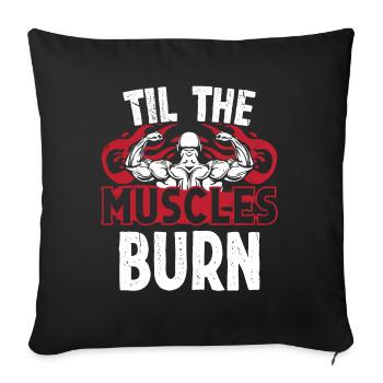 Strongman Til Muscles Burn Fitness Bodybuilding - Sofa pillowcase 17,3'' x 17,3'' (45 x 45 cm) - black - Front