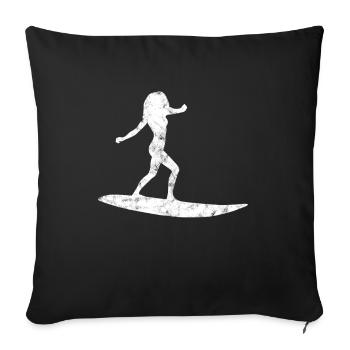 Silhouette de snowboard - Housse de coussin décorative 45 x 45 cm - noir - Devant