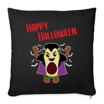 Avocado Vampire Funny Halloween Gift - Sofa pillowcase 17,3'' x 17,3'' (45 x 45 cm) - black - Front