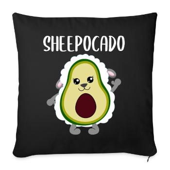 Avocado Sheep Funny Vegetable Fruit Gift - Sofa pillowcase 17,3'' x 17,3'' (45 x 45 cm) - black - Front