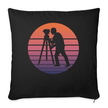 Géomètre Géomètre Rétro Cadeau - Housse de coussin décorative 45 x 45 cm - noir - Devant