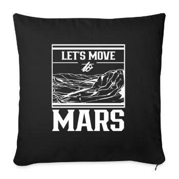 Departure to Mars Astronaut Planet Space - Sofa pillowcase 17,3'' x 17,3'' (45 x 45 cm) - black - Front