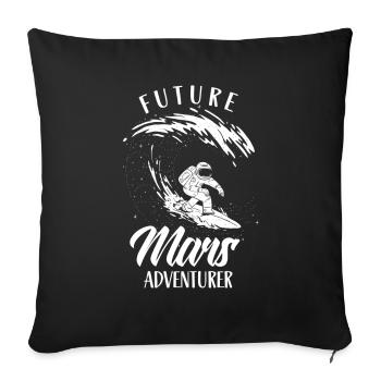 Future Mars Adventurer Astronaut Planet - Housse de coussin décorative 45 x 45 cm - noir - Devant