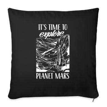 Il est temps d’explorer la planète Mars - Housse de coussin décorative 45 x 45 cm - noir - Devant