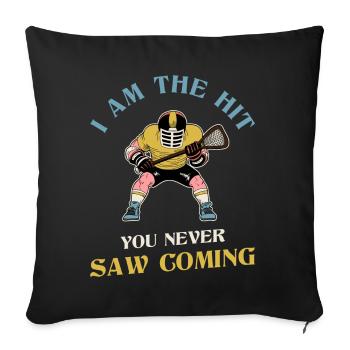 Lacrosse LAX Club Team Players Coaches Fans Coach - Housse de coussin décorative 45 x 45 cm - noir - Devant