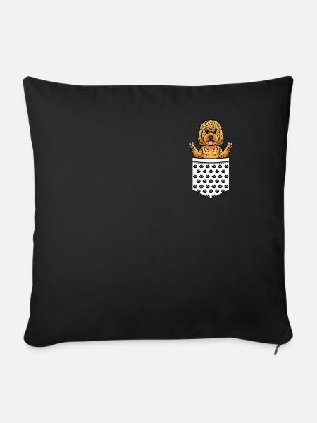 Cockapoo Hund In Tasche - Sofakissenbezug 45 x 45 cm - Schwarz