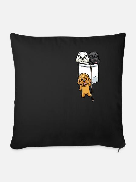 Cockapoo Hund In Tasche - Sofakissenbezug 45 x 45 cm - Schwarz