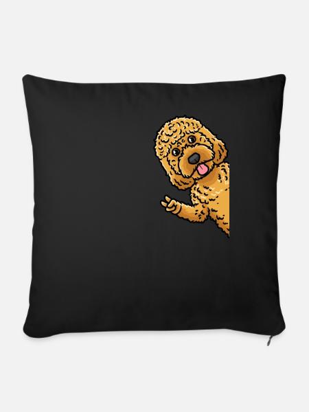 Cockapoo Hund Von Seite - Sofakissenbezug 45 x 45 cm - Schwarz