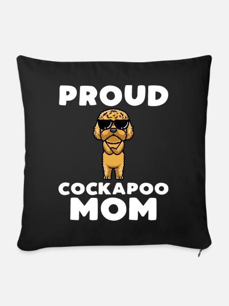 Cockapoo Hund - Sofakissenbezug 45 x 45 cm - Schwarz