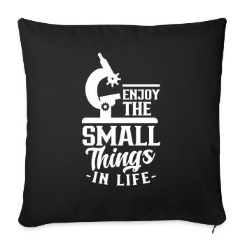 Profitez des petites choses de la vie Microscope - Housse de coussin décorative 45 x 45 cm - noir - Devant