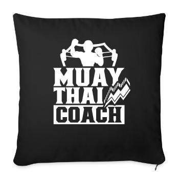 Muay Thai Trainer Kampf Kampfsport Kämpfer - Sofakissenbezug 45 x 45 cm - Schwarz - Vorne