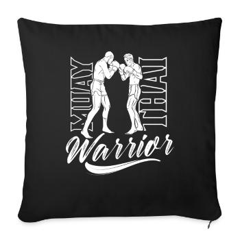 Muay Thai Krieger Kämpfer Kampf Kampfsport - Sofakissenbezug 45 x 45 cm - Schwarz - Vorne