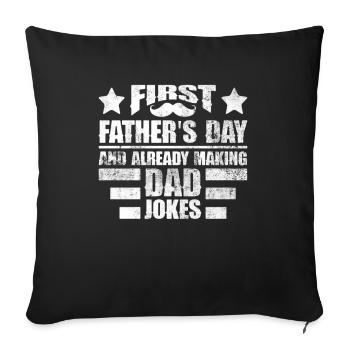 First Father's Day Dad First Time Dad Gift - Sofa pillowcase 17,3'' x 17,3'' (45 x 45 cm) - black - Front