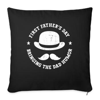 First Father's Day Dad First Time Dad Gift - Sofa pillowcase 17,3'' x 17,3'' (45 x 45 cm) - black - Front
