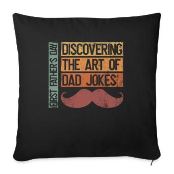 First Father's Day Dad First Time Dad Gift - Sofa pillowcase 17,3'' x 17,3'' (45 x 45 cm) - black - Front