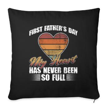 First Father's Day Dad First Time Dad Gift - Sofa pillowcase 17,3'' x 17,3'' (45 x 45 cm) - black - Front