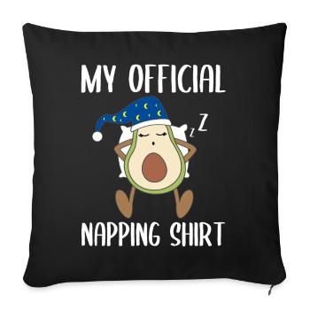 Mon cadeau officiel Nap Shirt Avocat - Housse de coussin décorative 45 x 45 cm - noir - Devant
