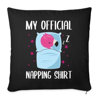 Ma chemise officielle Nap Flamingo - Housse de coussin décorative 45 x 45 cm - noir - Devant