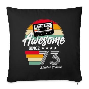 Original 1973 Vintage Cadeau d’anniversaire Rétro - Housse de coussin décorative 45 x 45 cm - noir - Devant