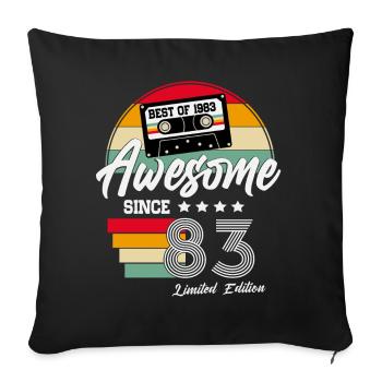 Original 1983 Vintage Cadeau d’anniversaire Rétro - Housse de coussin décorative 45 x 45 cm - noir - Devant