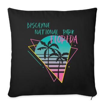 Biscayne Florida Palms Ocean Surfing National Par - Sofa pillowcase 17,3'' x 17,3'' (45 x 45 cm) - black - Front