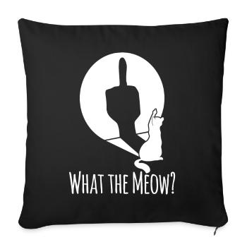 Katze Mittelfinger Katzen Hauskatze - Sofakissenbezug 45 x 45 cm - Schwarz - Vorne