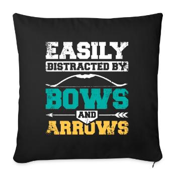 Easily distracted by bow and arrow - Sofa pillowcase 17,3'' x 17,3'' (45 x 45 cm) - black - Front