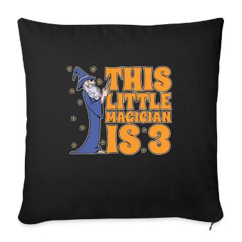 Anniversaire de magicien pour les garçons 3ème anniversaire magique - Housse de coussin décorative 45 x 45 cm - noir - Devant