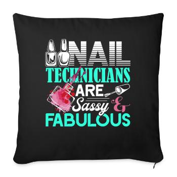 Nail Technician Nail Technician Sassy Fabulous - Sofa pillowcase 17,3'' x 17,3'' (45 x 45 cm) - black - Front