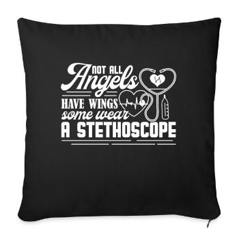 Nurse Nurse Angel - Sofa pillowcase 17,3'' x 17,3'' (45 x 45 cm) - black - Front