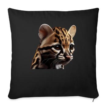 just a boy girl who loves Ocelots Ocelot ocelot ocelot - Sofa pillowcase 17,3'' x 17,3'' (45 x 45 cm) - black - Front