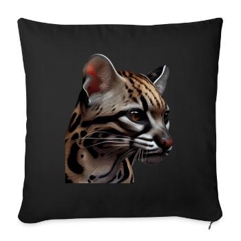 just a boy girl who loves Ocelots Ocelot ocelot ocelot - Sofa pillowcase 17,3'' x 17,3'' (45 x 45 cm) - black - Front