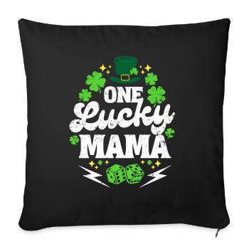 Saint Patrick One lucky mama - Housse de coussin décorative 45 x 45 cm - noir - Devant