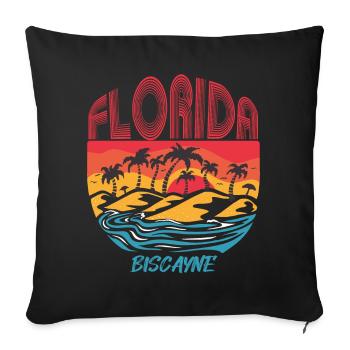 Surfing Biscayne Holidays Florida Palm Tree National - Sofa pillowcase 17,3'' x 17,3'' (45 x 45 cm) - black - Front