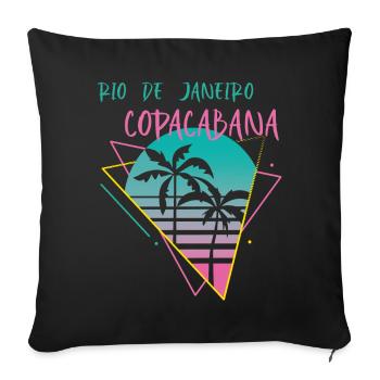 Copacabana-Palme Rio-Ferien-Strand-Ozean-Surfen - Sofakissenbezug 45 x 45 cm - Schwarz - Vorne