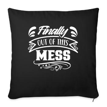 Enfin sortis du pétrin les retraités - Housse de coussin décorative 45 x 45 cm - noir - Devant