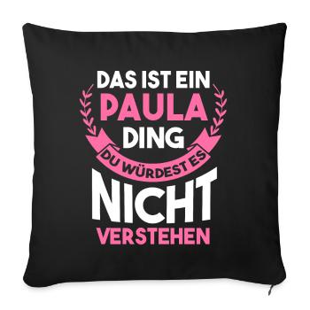 Name Paula - Sofakissenbezug 45 x 45 cm - Schwarz - Vorne