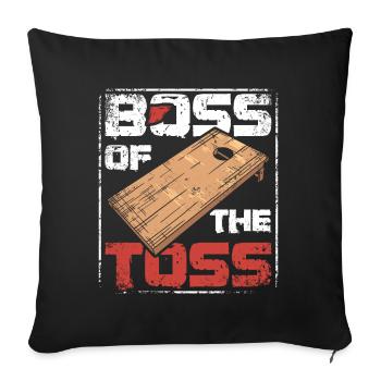Boss of the toss cornhole - Sofa pillowcase 17,3'' x 17,3'' (45 x 45 cm) - black - Front