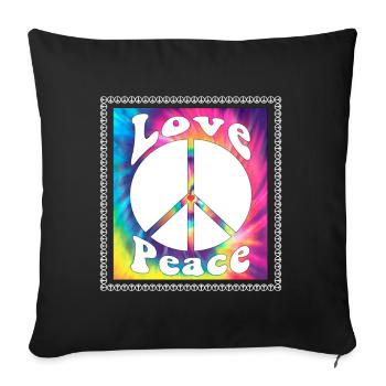 T-shirt hippie Mouvement pour la paix Woodstock Boho Groove - Housse de coussin décorative 45 x 45 cm - noir - Devant