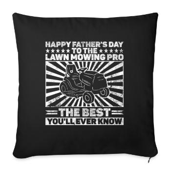 Tonte de pelouse Drôle de papa Fête des pères Tondeuse à gazon Pelouse - Housse de coussin décorative 45 x 45 cm - noir - Devant