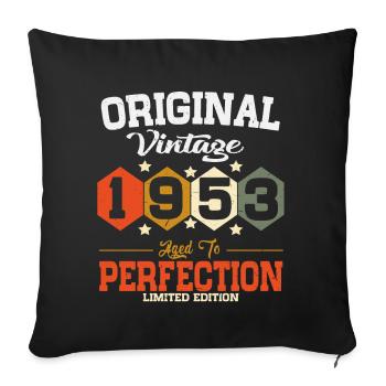 Original 1953 Vintage vintage retro anniversaire - Housse de coussin décorative 45 x 45 cm - noir - Devant