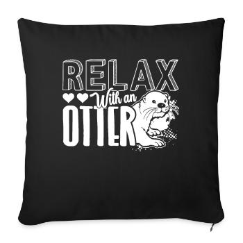 Otter Relax With An Otter - Sofa pillowcase 17,3'' x 17,3'' (45 x 45 cm) - black - Front