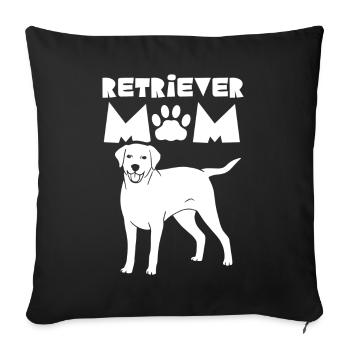 Retriever Maman Fille Retrievers Pet Dog - Housse de coussin décorative 45 x 45 cm - noir - Devant