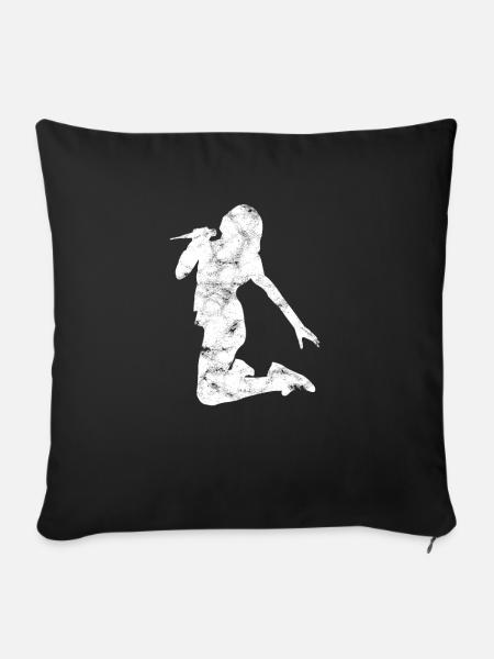 Singen Sängerin Silhouette - Sofakissenbezug 45 x 45 cm - Schwarz