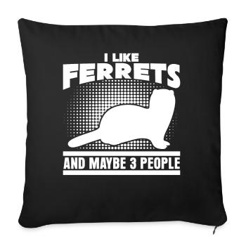Furet drôle de dicton - Housse de coussin décorative 45 x 45 cm - noir - Devant
