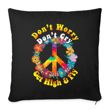 Hippy - Sofa pillowcase 17,3'' x 17,3'' (45 x 45 cm) - black - Front
