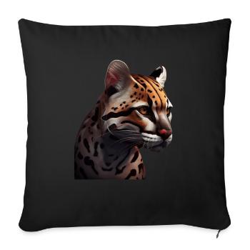 just a boy girl who loves Ocelots Ocelot ocelot ocelot - Sofa pillowcase 17,3'' x 17,3'' (45 x 45 cm) - black - Front